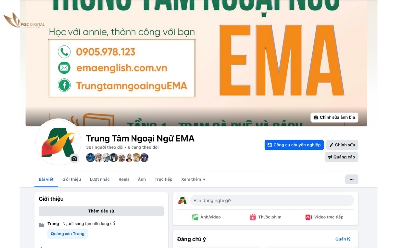 Chăm sóc Fanpage Trung tâm Tiếng anh tại Đà Nẵng